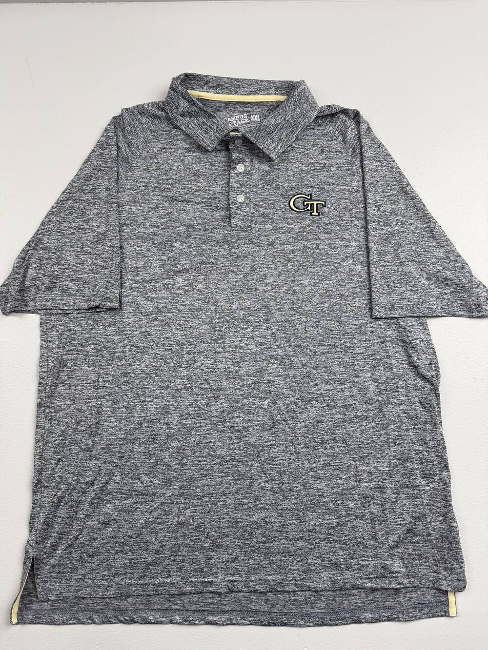 Georgia Tech Yellow Jackets Polo Shirt Mens 2XL Gray NCAA Campus Heritage